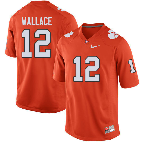 Men #12 K'Von Wallace Clemson Tigers College Football Jerseys Sale-Orange